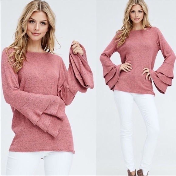 Tops - Bell Detail Long Sleeve Top